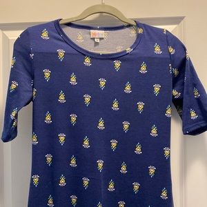Lularoe “Julia” dress, blue pattern
